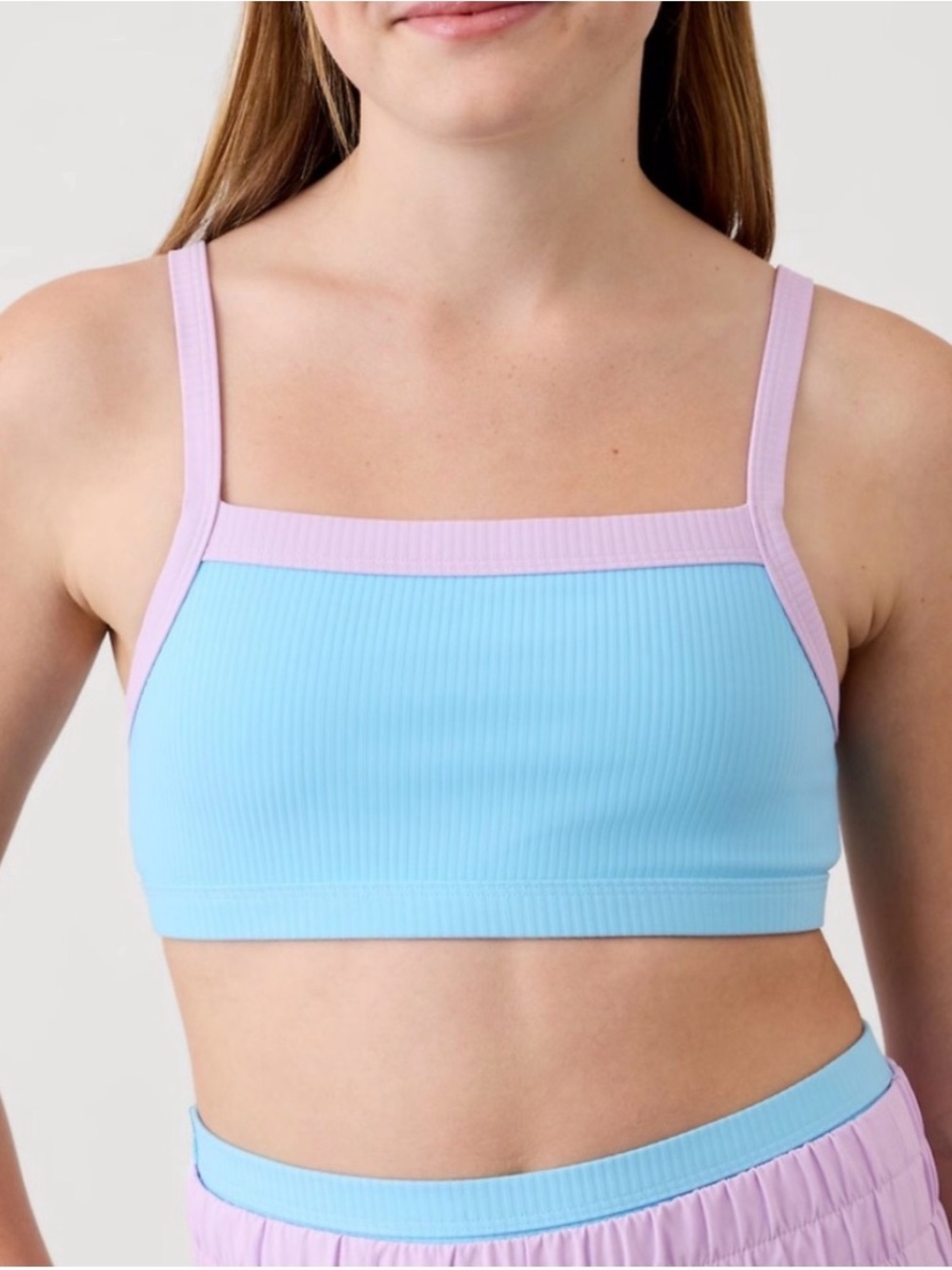 Athleta Girl Reversible Two piece swimsuit bandeau top high rise bottom large